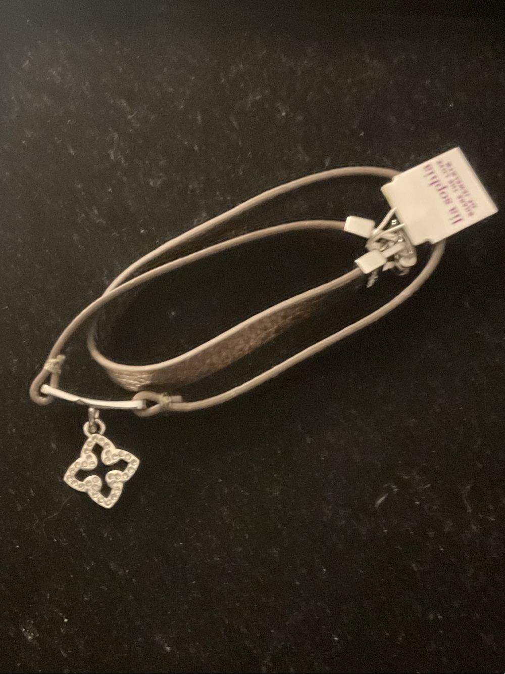 Lia Sophia Brown Multi-Strand Leather Bracelet with Crystal Star Charm